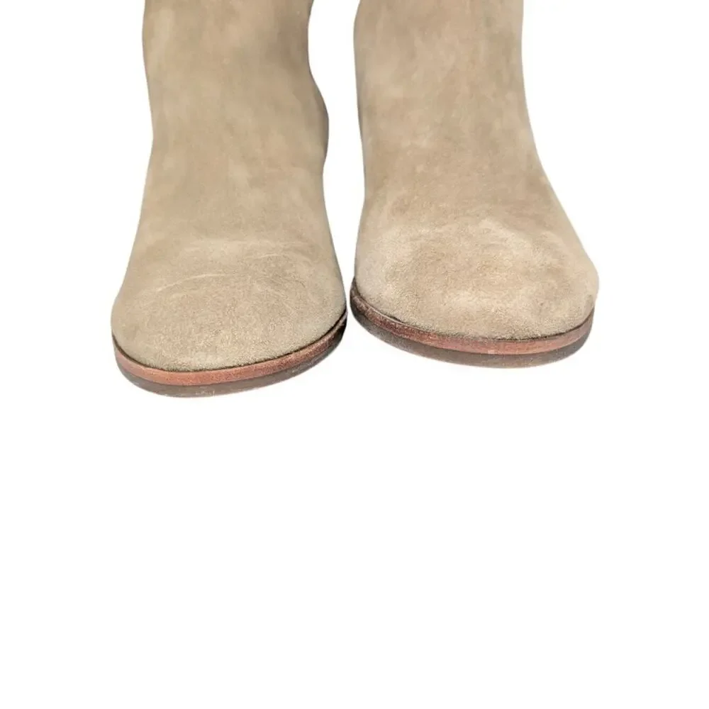 Vince Camuto 6 Beige Over The Knee Kochelda Block Heel Suede Boots